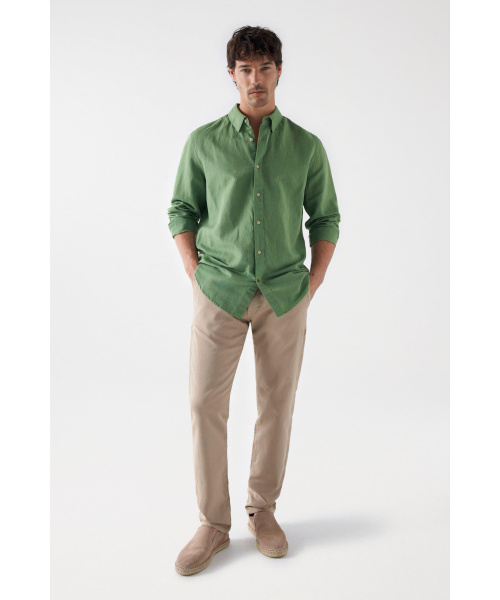 chemise_en_lin_homme_verte